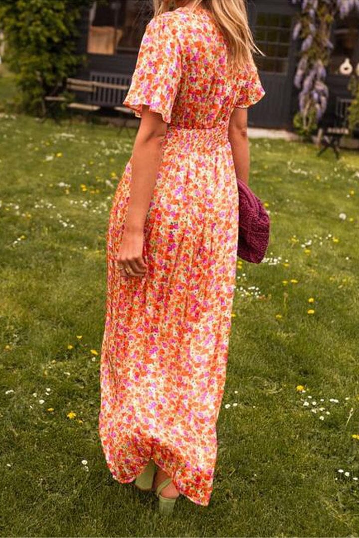 Sandra Elegant Long Dress with V-Neck