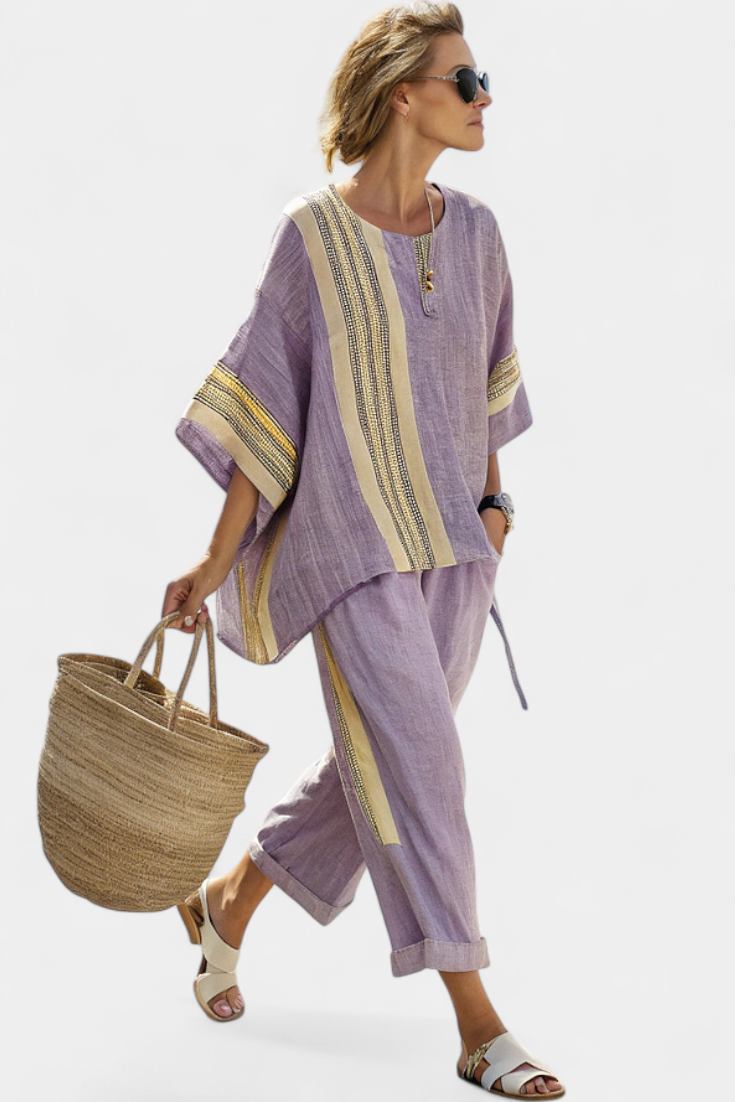 María | Bamboo high quality Stripe Set