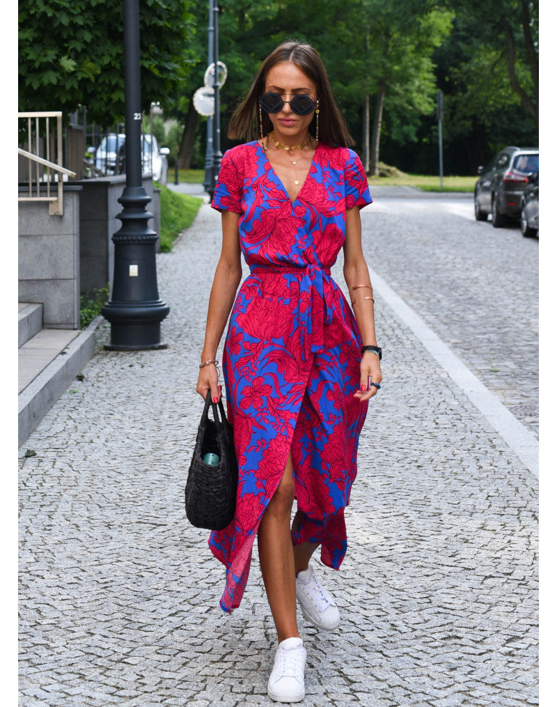 Nadine™ | Wrap Floral Midi Dress