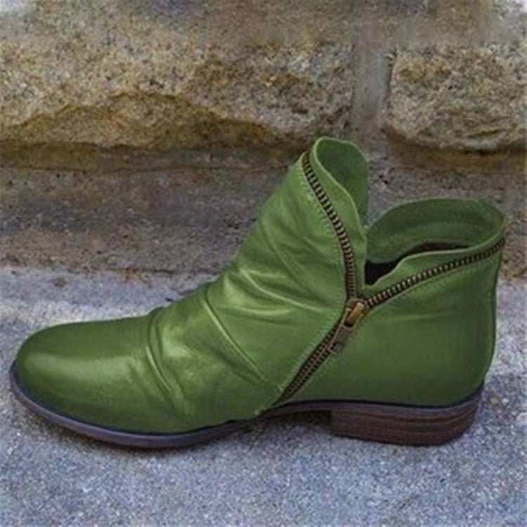 Lily™ - Leather Boots with Zipper