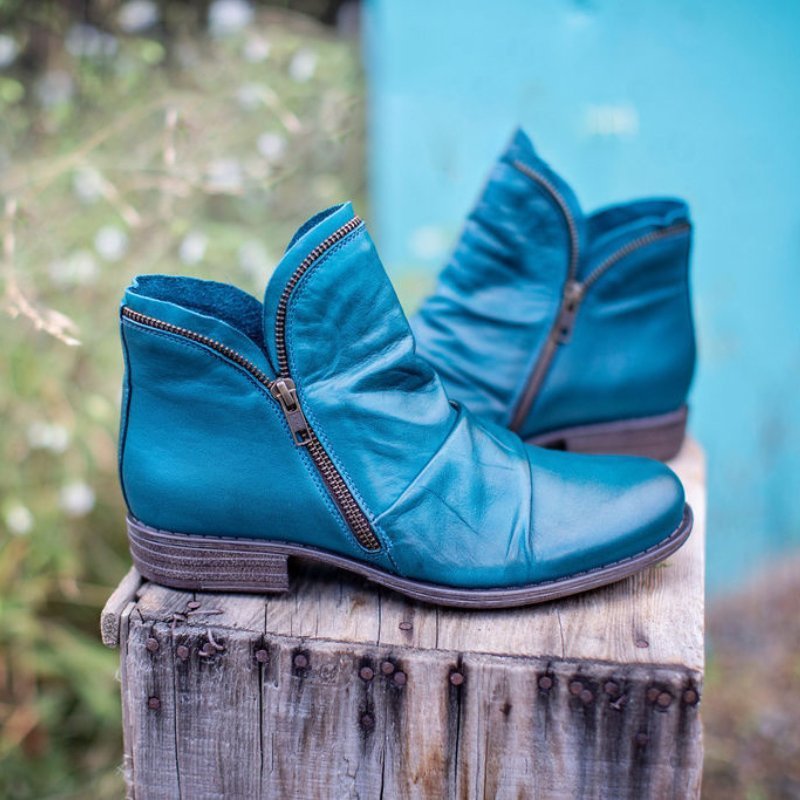 Lily™ - Leather Boots with Zipper