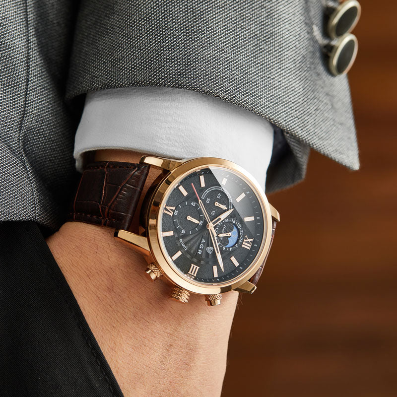 Premium Leather Quartz Timepiece