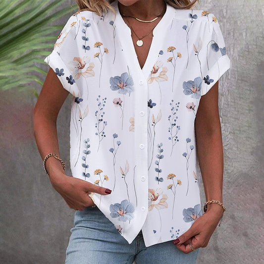 Alina™ | Soft Floral Button-Down Top