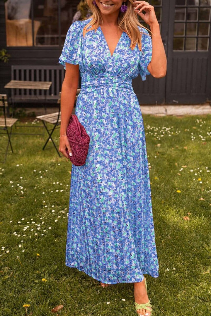 Sandra Elegant Long Dress with V-Neck