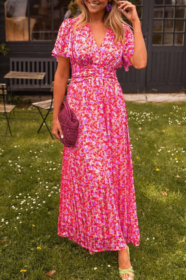 Sandra Elegant Long Dress with V-Neck