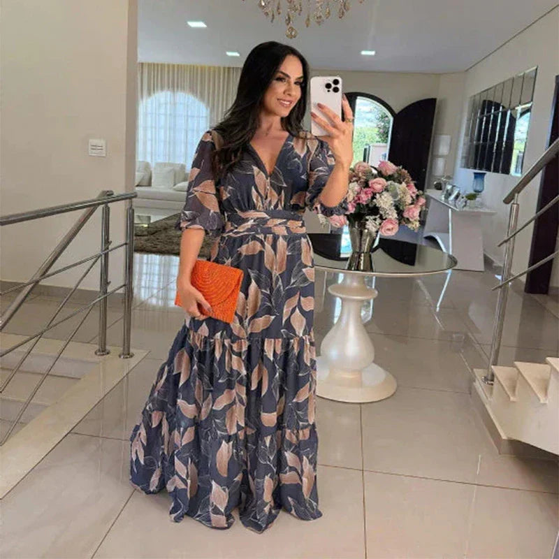 Camille | Floral Maxi Dress with Comfortable Fit for Elegant Days