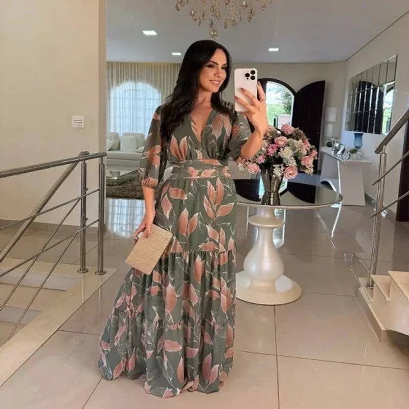 Camille | Floral Maxi Dress with Comfortable Fit for Elegant Days