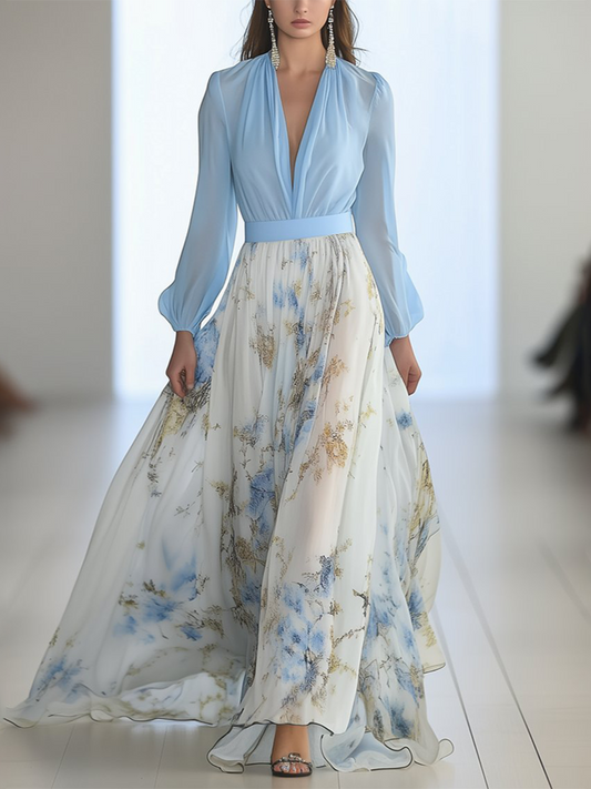 Harper™ | Long dress with dazzling floral print