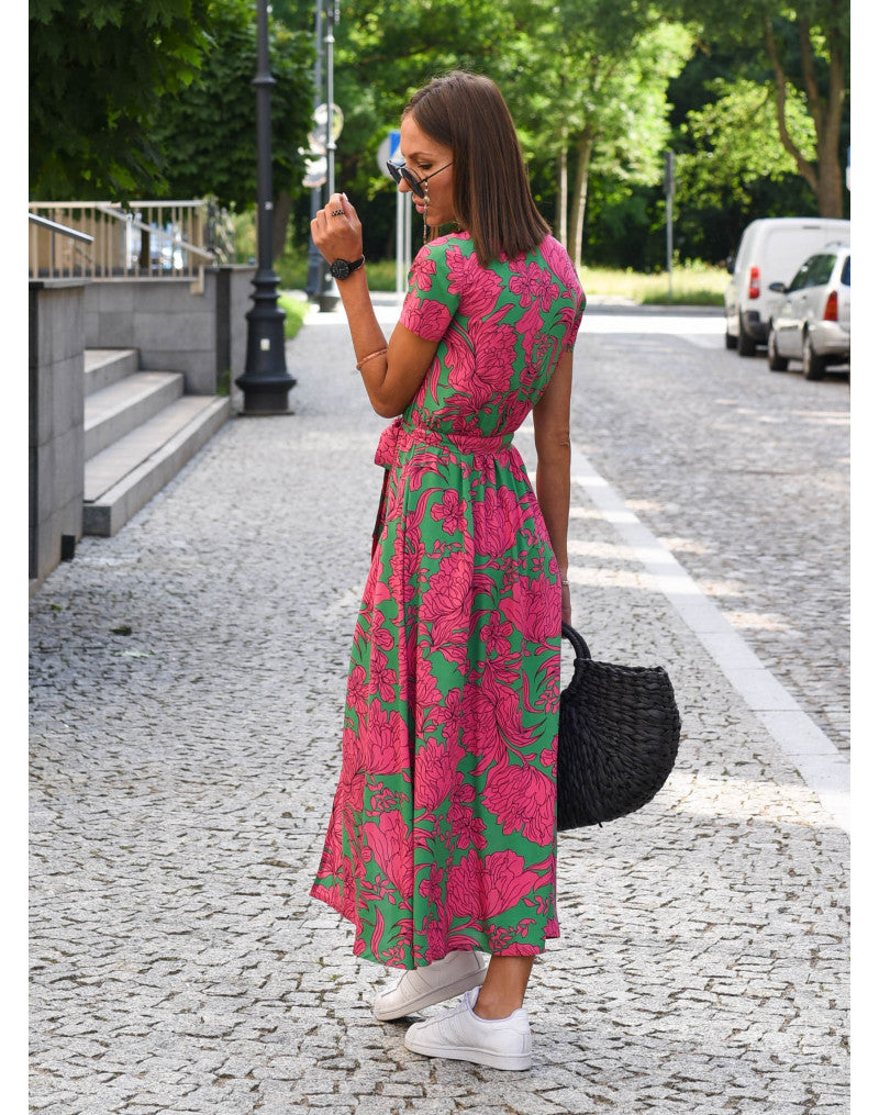 Nadine™ | Wrap Floral Midi Dress