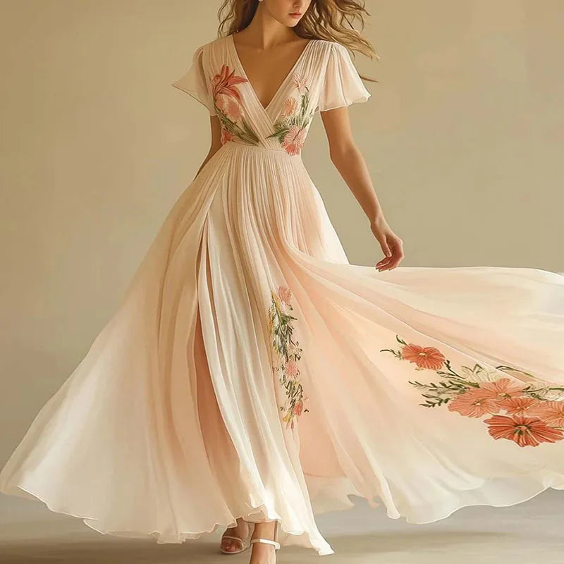 Amelia | Elegant party dresses with V-neck and high waist