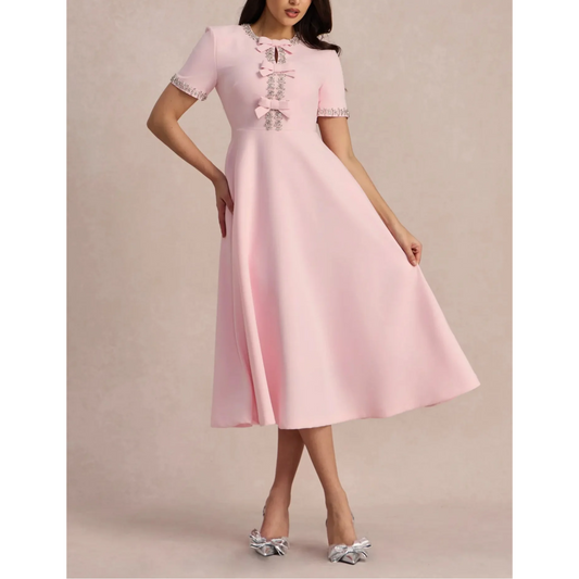 Raffaella™ | A-Line Dress with Bows and Beads
