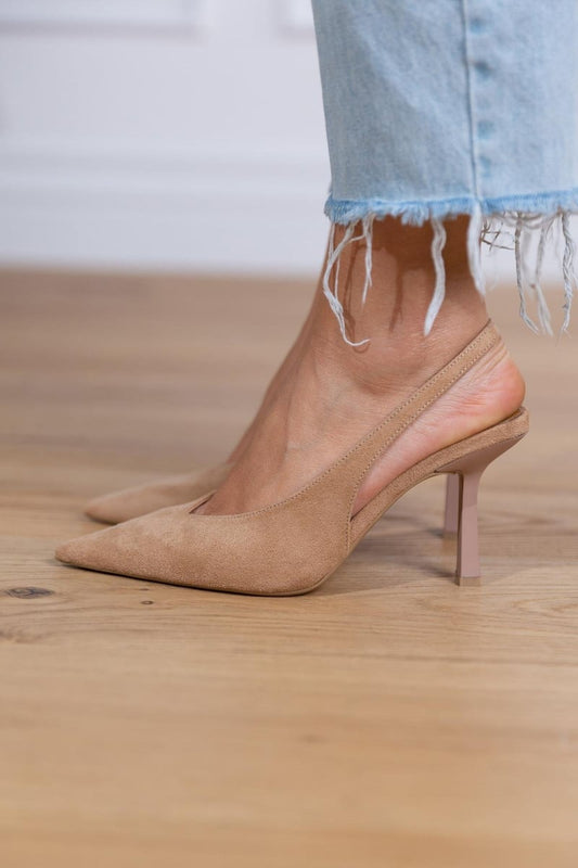 Marlena™ | Nude slingback pumps with thin heel