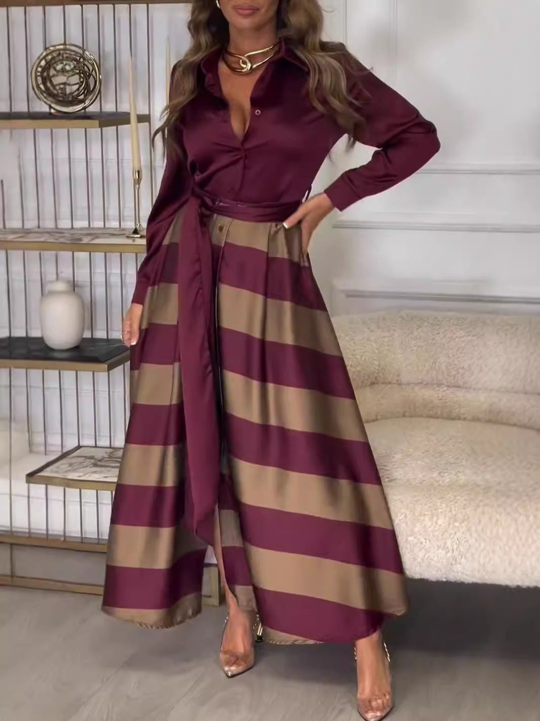 Yvonne | Striped Long Dress